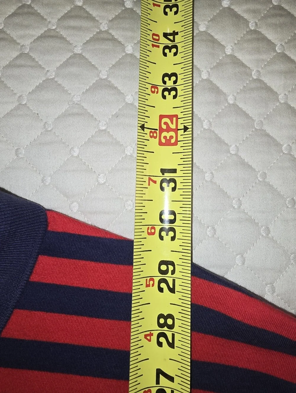 XL - Ralph Lauren Polo Men’s Red & Navy Striped Shirt. ( PRISTINE CONDITION)